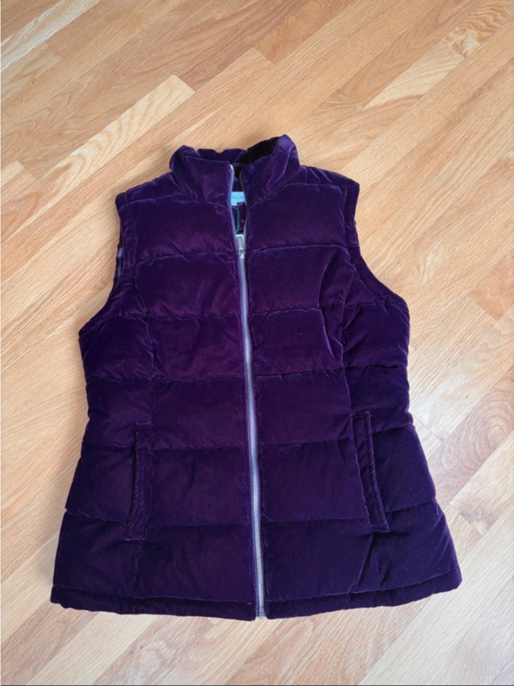 Calvin Klein Quilted Velvet Puffer Vest - Deep Purple